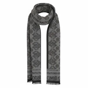 Roberto Cavalli Black and Gray Men's Scarf